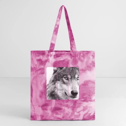 Wolf Face Triptych: Silent Alpha - Tie Dye Tote Bag