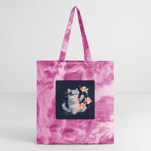 Cat: VR Fish Chase - Tie Dye Tote Bag