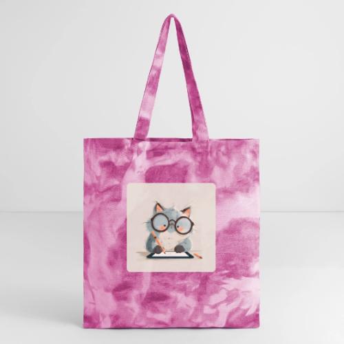 Creative Cat Digital Artist Illustration - Tie Dye Tote Bag