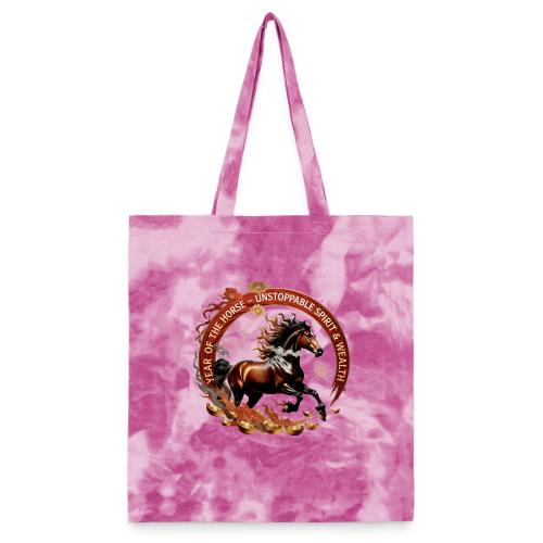 Year of the Horse Fiery Spirit T Shirt, Lunar New - Tie Dye Tote Bag