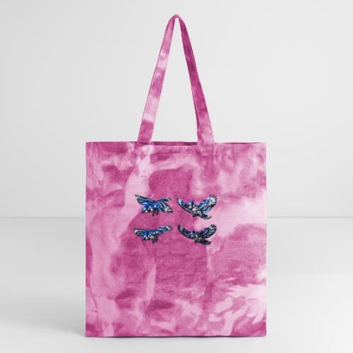 Silver Blue Jay Flight Stages - Tie Dye Tote Bag