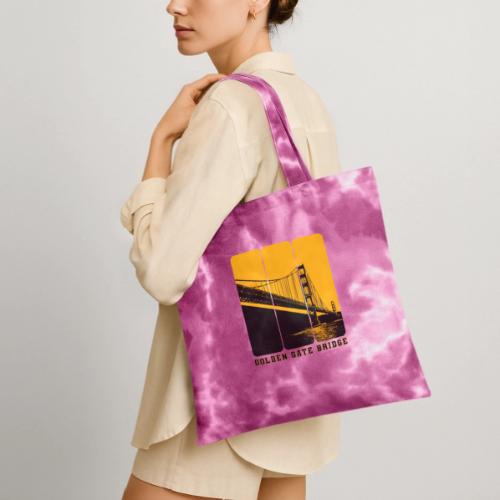 Golden Gate Bold Icon - Tie Dye Tote Bag