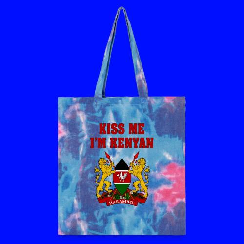 Kiss Me, I'm Kenyan - Tie Dye Tote Bag