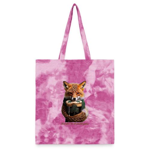 Sly Emerald Fox Toast T-Shirt - Tie Dye Tote Bag