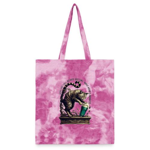 Lucky Last Call Cat Graphic Tee - Tie Dye Tote Bag
