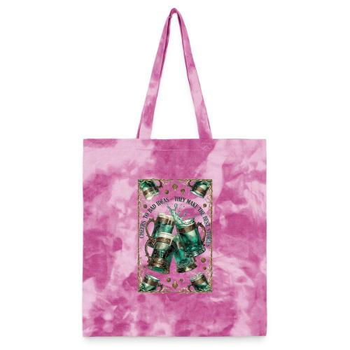 Cheers to Bad Ideas Tankards Graphic Tee - Tie Dye Tote Bag