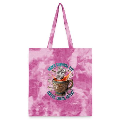 Mom's Survival Kit Tee | Coffee Chaos - Tie Dye Tote Bag