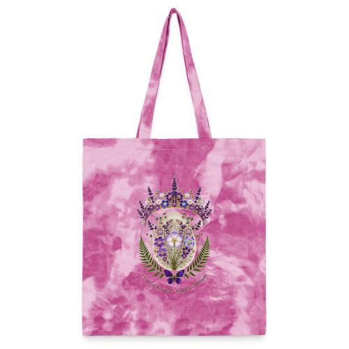 Spring Meadow Crown Tee, Cottagecore Renewal Gift - Tie Dye Tote Bag