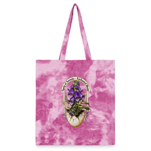Spring Serenity Foxglove Tee, Easter Gift for wife - Tie Dye Tote Bag