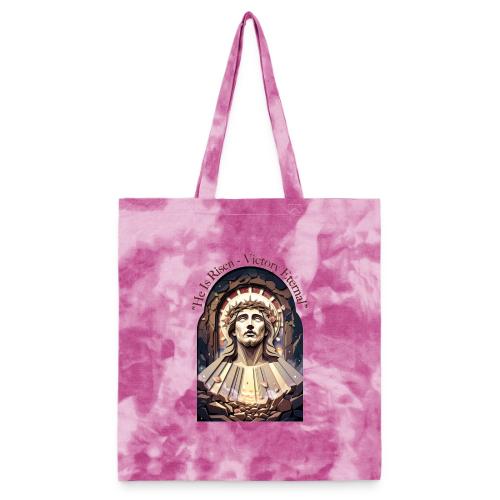 Easter He Is Risen Face of Christ T Shirt, Gift - Tie Dye Tote Bag