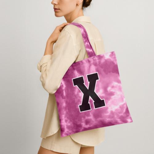 Varsity Letter X Athletic Monogram - Tie Dye Tote Bag