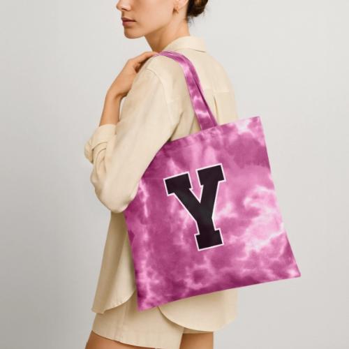 Varsity Letter Y Collegiate Alphabet Art - Tie Dye Tote Bag