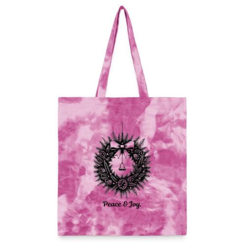 Peace & Joy T-Shirt | Minimalist Elegant Christmas - Tie Dye Tote Bag