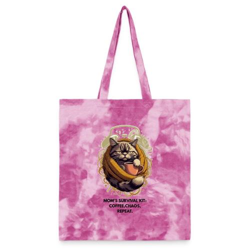 Powered by Sarcasm Cat Tee - Tie Dye Tote Bag