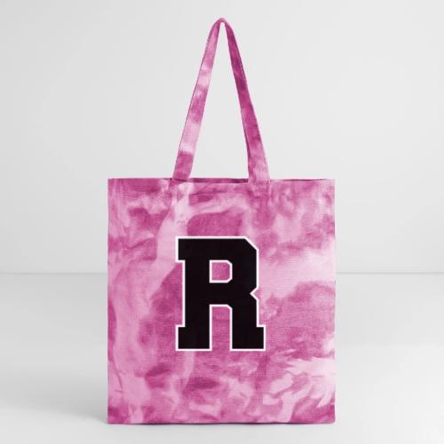 Varsity Letter R Athletic Monogram - Tie Dye Tote Bag