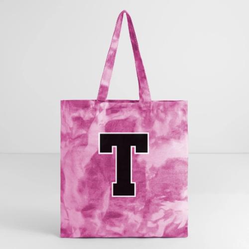 Varsity Letter T Athletic Font Design - Tie Dye Tote Bag