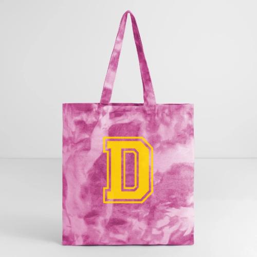 Letter D – Capital Athletic Alphabet Monogram - Tie Dye Tote Bag