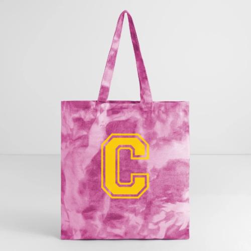 Letter C – Capital Athletic Alphabet Monogram - Tie Dye Tote Bag
