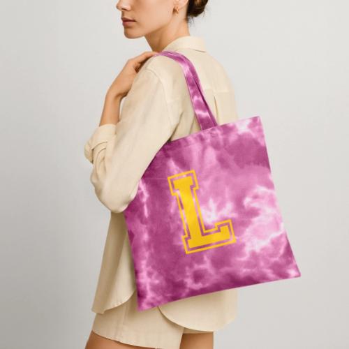 Letter L – Capital Athletic Alphabet Monogram - Tie Dye Tote Bag