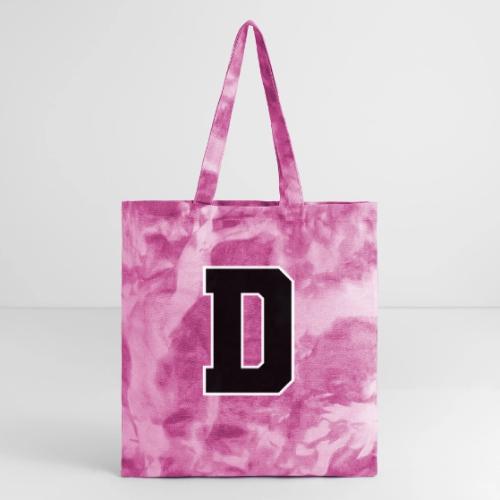 Varsity Letter D Athletic Alphabet Design - Tie Dye Tote Bag