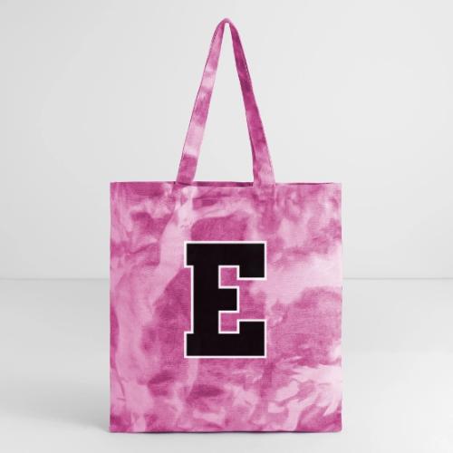 Varsity Letter E Collegiate Font Graphic - Tie Dye Tote Bag