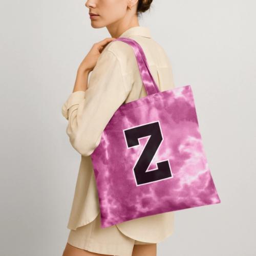 Varsity Letter Z Athletic Font Design - Tie Dye Tote Bag