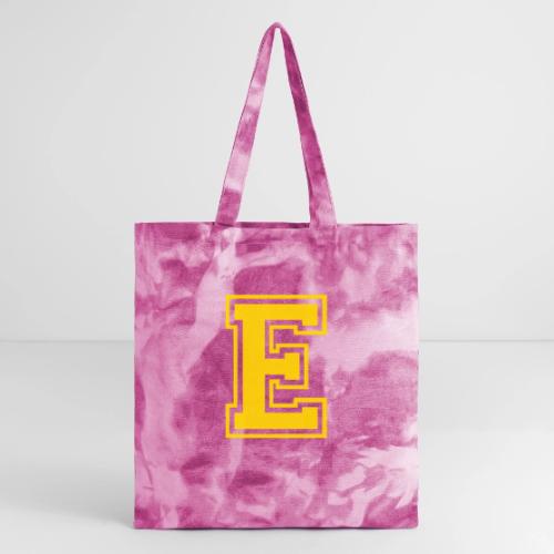 Letter E – Capital Athletic Alphabet Monogram - Tie Dye Tote Bag