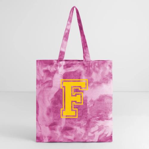 Letter F – Capital Athletic Alphabet Monogram - Tie Dye Tote Bag