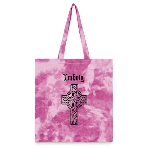 Imbolg Black Logo and Cross - Tie Dye Tote Bag