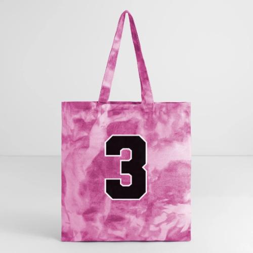 Varsity Number 3 Athletic Font - Tie Dye Tote Bag
