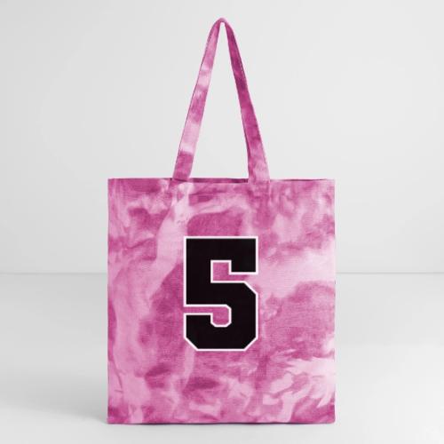 Varsity Number 5 Athletic Design - Tie Dye Tote Bag