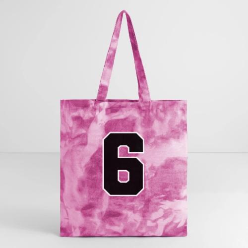 Varsity Number 6 Sports Font - Tie Dye Tote Bag