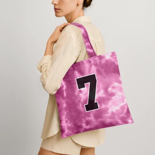 Varsity Number 7 Athletic Look - Tie Dye Tote Bag