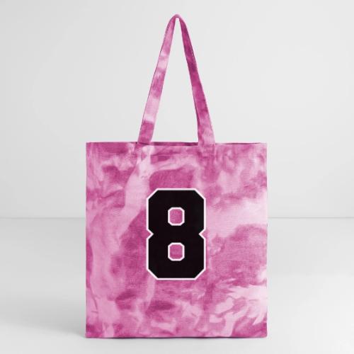 Varsity Number 8 College Style - Tie Dye Tote Bag