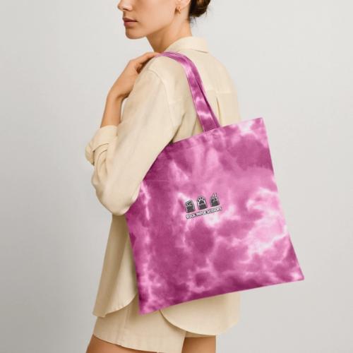Playful Dog Paw Rock Paper Scissors - Tie Dye Tote Bag