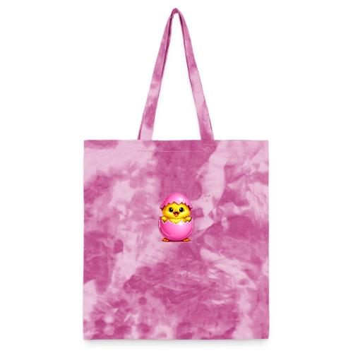 Easter Chick Pink - Tie Dye Tote Bag