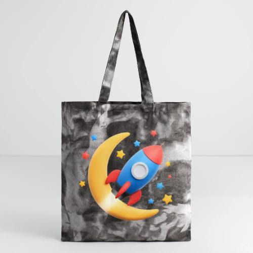 Rocket to the Crescent Moon - Tie Dye Tote Bag