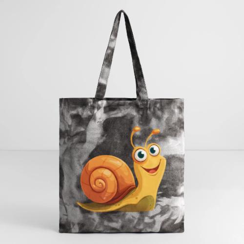Happy Cartoon Snail with a Smile - Tie Dye Tote Bag