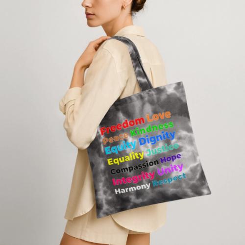 Words of Light - Tie Dye Tote Bag
