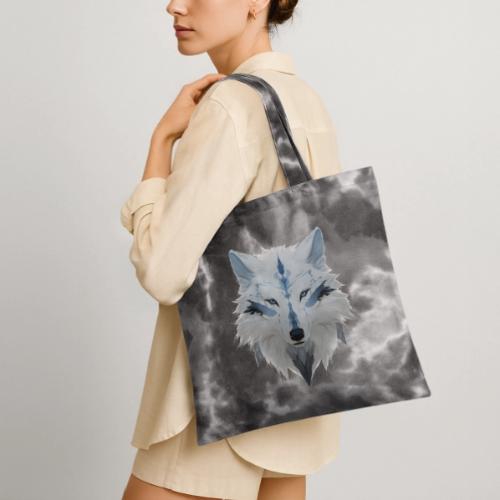 Ivory Grace Wolf - Tie Dye Tote Bag