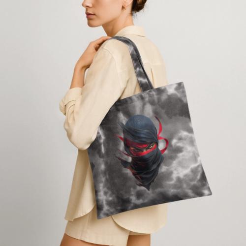 Crimson Stare Ninja - Tie Dye Tote Bag