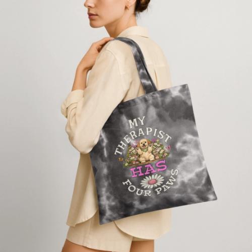 My Therapist Has Four Paws - Tie Dye Tote Bag