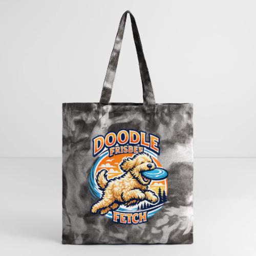 Doodle Frisbee Fetch | Goldendoodle Dog Lover - Tie Dye Tote Bag