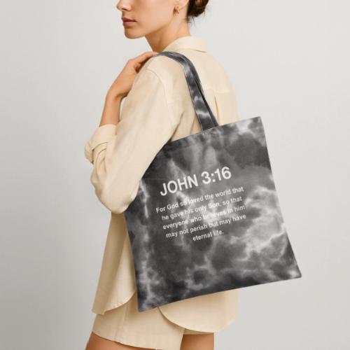 John 3:16 Christian Apparel – White - Tie Dye Tote Bag