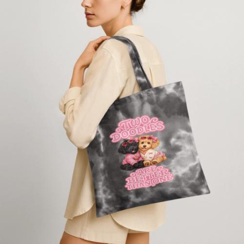 Two Doodles Are Better Than One - Tie Dye Tote Bag