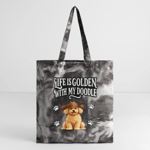 Life Is Golden With My Doodle Cowboy Goldendoodle - Tie Dye Tote Bag