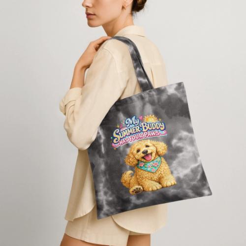 My Summer Buddy Has Four Paws - Tie Dye Tote Bag
