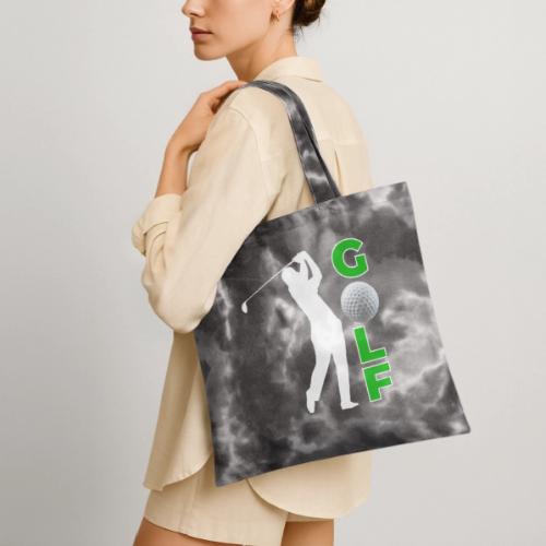 Golf: Classic Golf Motion - Tie Dye Tote Bag
