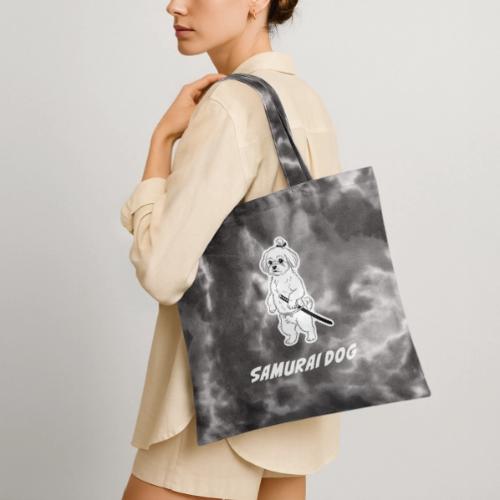 Samurai Maltese Katana Warrior Dog Tee - Tie Dye Tote Bag