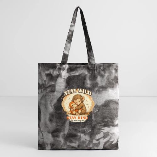 Stay Wild Stay Kind Punch Monkey Hug - Tie Dye Tote Bag